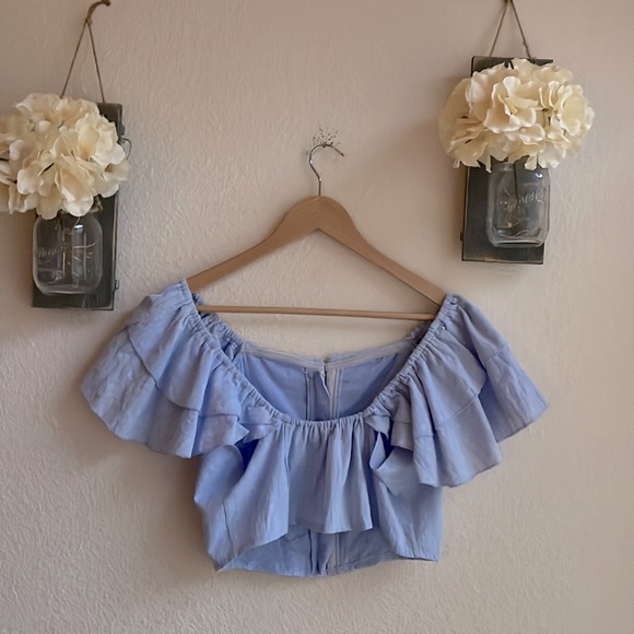 NWT HYFVE Blue Hook Front Crop Top. - Picture 4 of 6